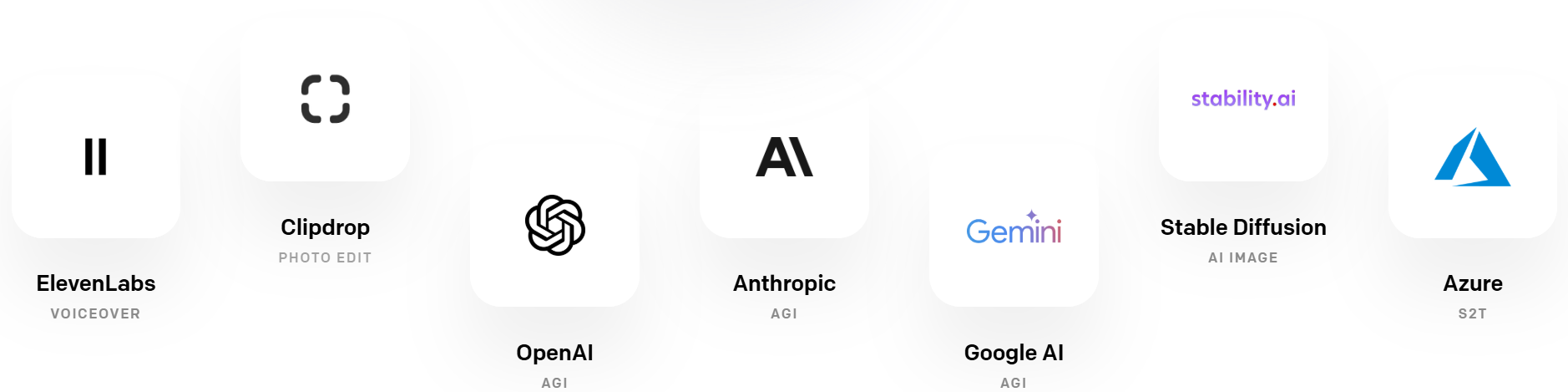 Harness the combined power of industry-leading models including OpenAI, Google Gemini, Anthropic, DeepSeek, Stable Diffusion